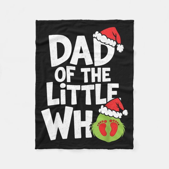 Dad Of The Little Who Funny Christmas Pregnancy An Fleecefilt (Framsidan)