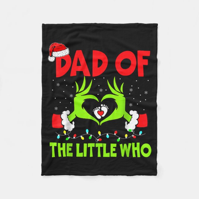 Dad Of The Little Who Funny Christmas Pregnancy An Fleecefilt (Framsidan)