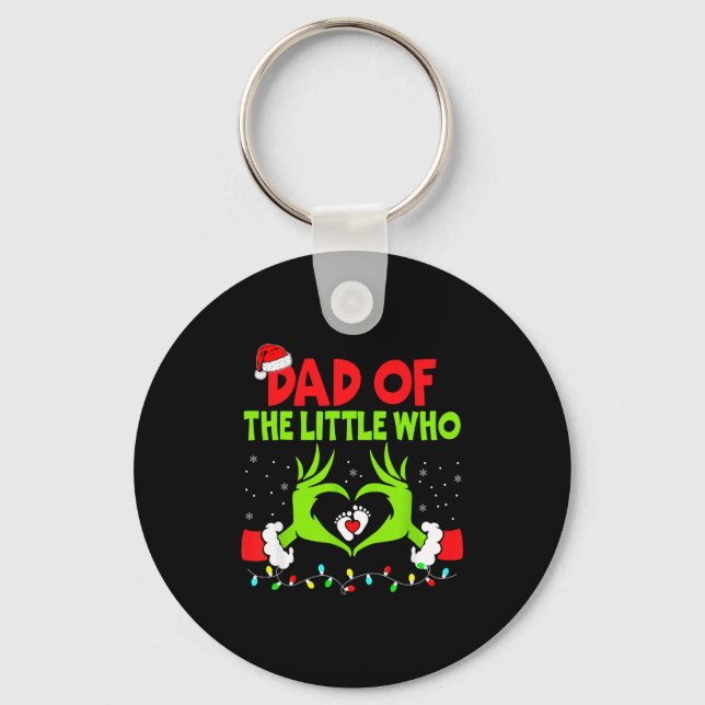 Dad Of The Little Who Funny Christmas Pregnancy An Nyckelring (Framsida)