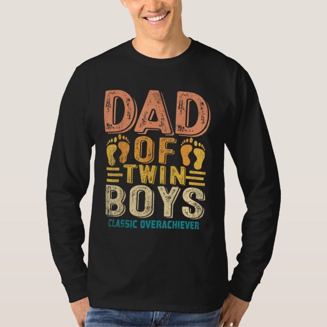 Dad Of Twin Boys Twin Dad Father T Shirt (Framsida)