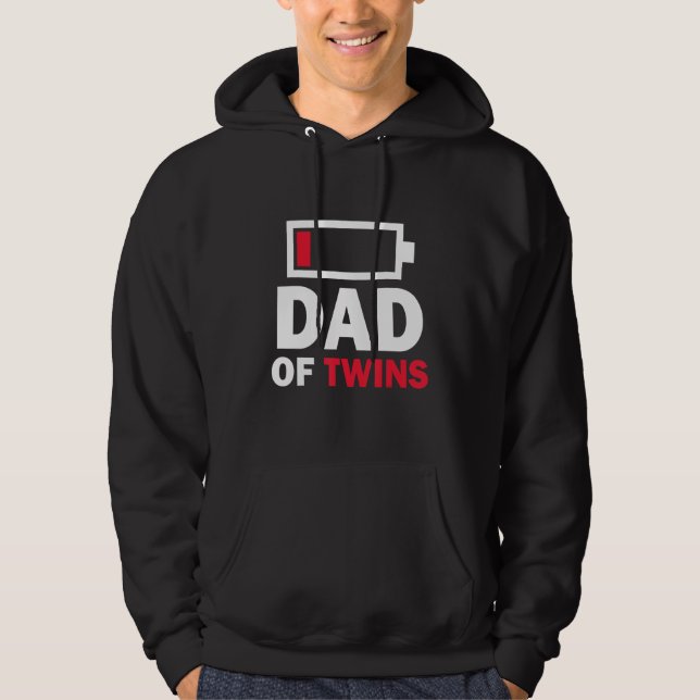 Dad Of Twins  Father s Day Mens Grandpa Hoodie (Framsida)