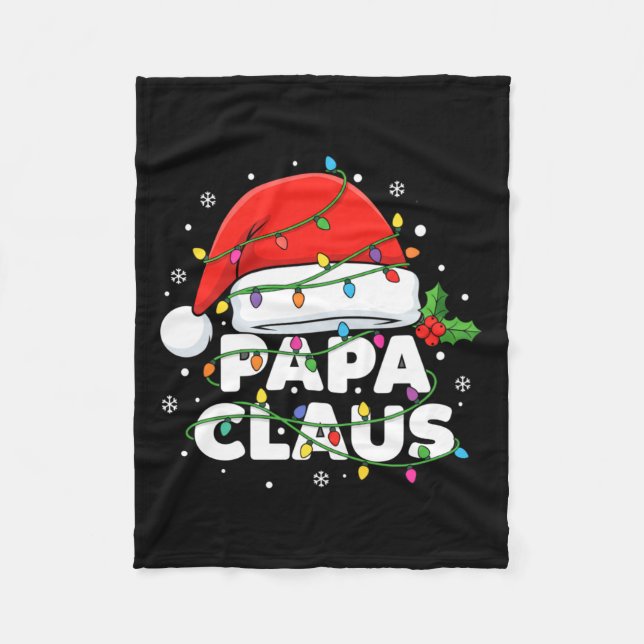 Dad Papa Claus Christmas Lights Family Matching Lo Fleecefilt (Framsidan)