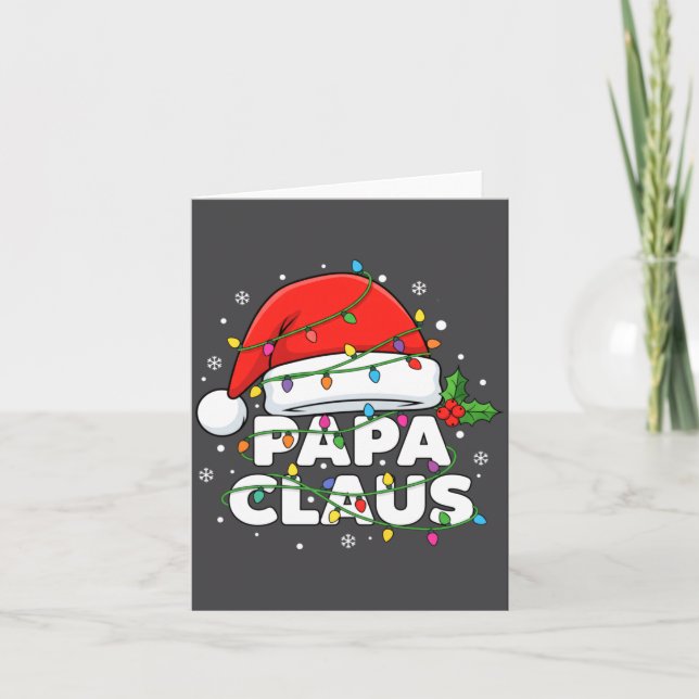 Dad Papa Claus Christmas Lights Family Matching Lo Kort (Framsida)
