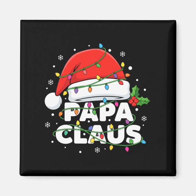 Dad Papa Claus Christmas Lights Family Matching Lo Magnet (Framsidan)