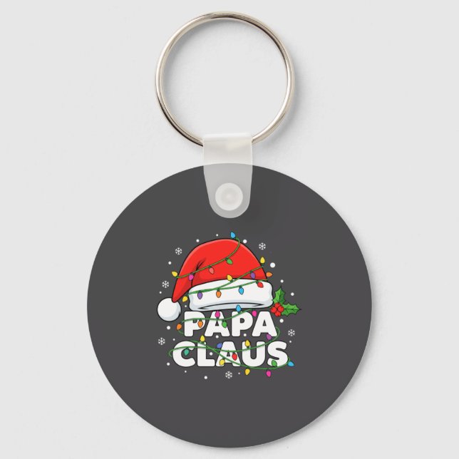 Dad Papa Claus Christmas Lights Family Matching Lo Nyckelring (Framsida)
