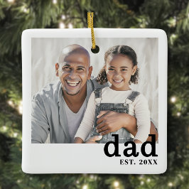 Dad Personalized Photo Christmas Julgransprydnad Keramik
