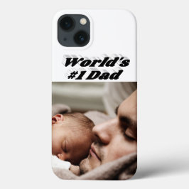 Dad Photo black text iPhone Case