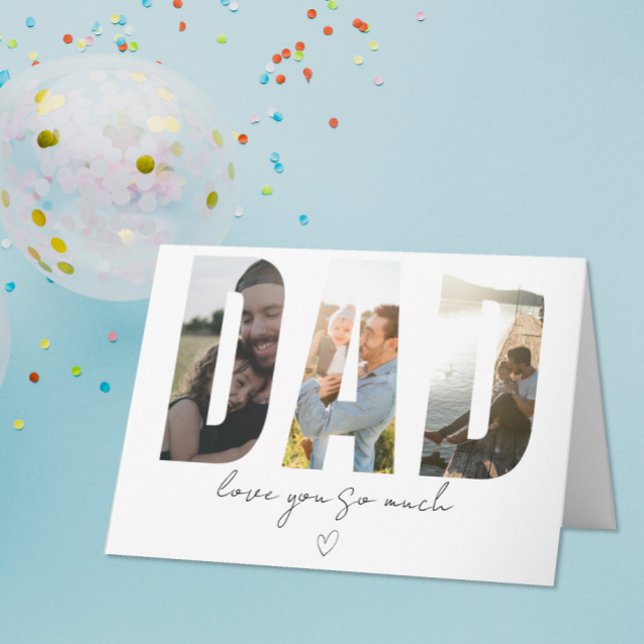 DAD Photo Collage Card – Custom Message Tack Kort (Skapare uppladdad)