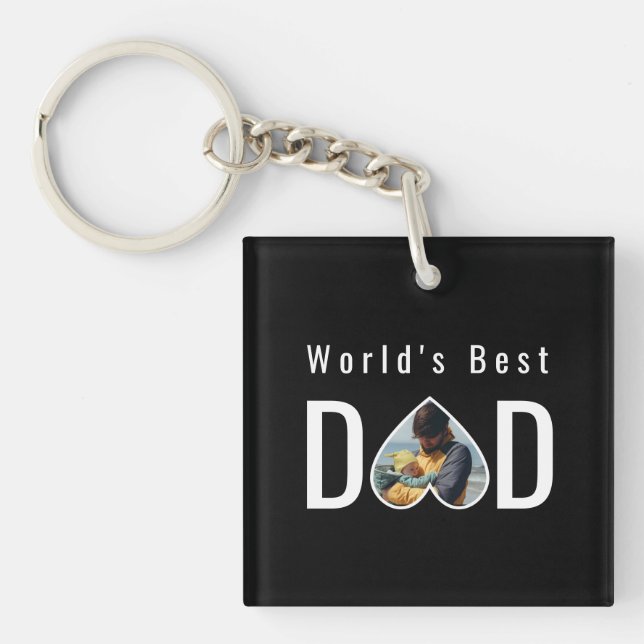 Dad Photo in Black Heart Frame Modern Text (Framsidan)