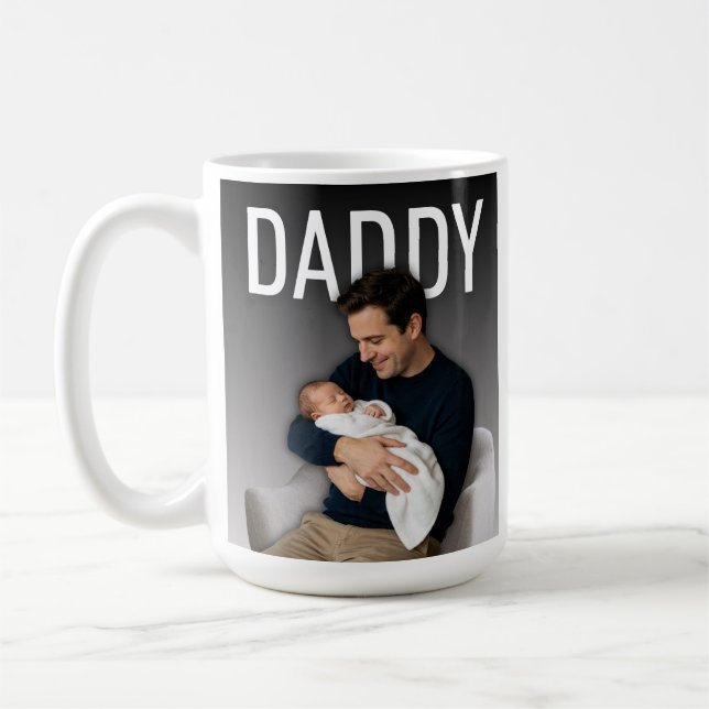 Dad Photo This Year Name Best Daddy Ever Kaffemugg (Vänster)