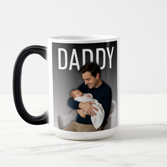 Dad Photo This Year Name Best Daddy Ever Magisk Mugg (Vänster)