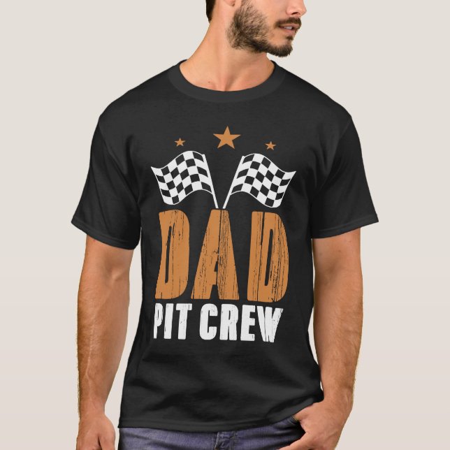 Dad Pit Crew Wheel Tracks Race Brake Luxurious Rac T Shirt (Framsida)