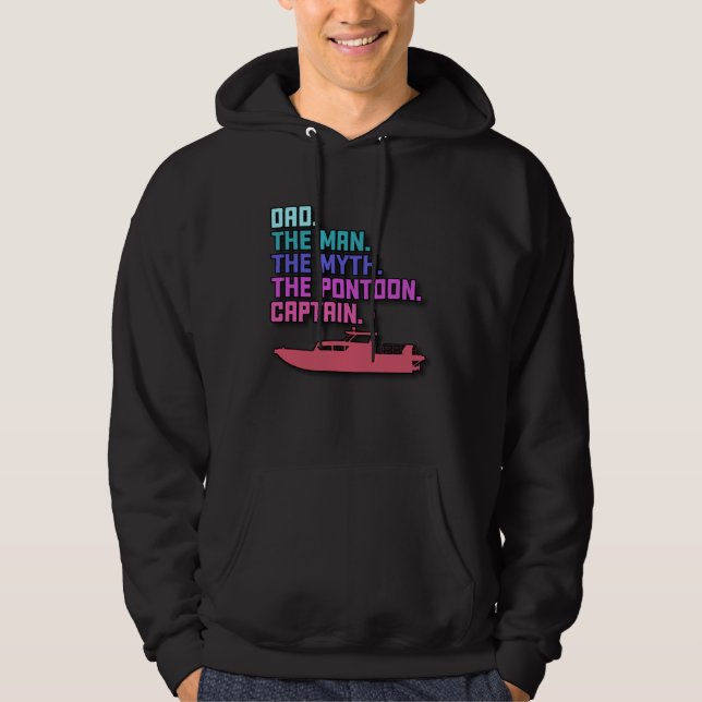 Dad Pontoon Boat Captain  Boating Daddy Father s D Hoodie (Framsida)
