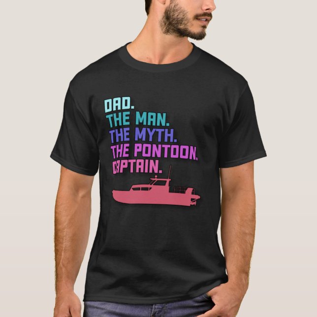 Dad Pontoon Boat Captain  Boating Daddy Father s D T Shirt (Framsida)