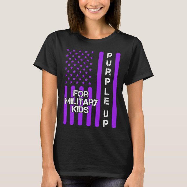 Dad Purple Up Military Child Kids Appreciation Ame T Shirt (Framsida)