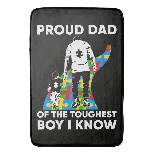 Dad Puzzle Autism Awareness Gift for Birthday Badrumsmatta (Framsidan (Vertikal))