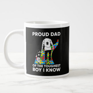 Dad Puzzle Autism Awareness Gift for Birthday Jumbo Mugg