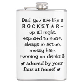 Dad Rockstar 8oz Flask, Birthday Gift From Kids,   Fickplunta