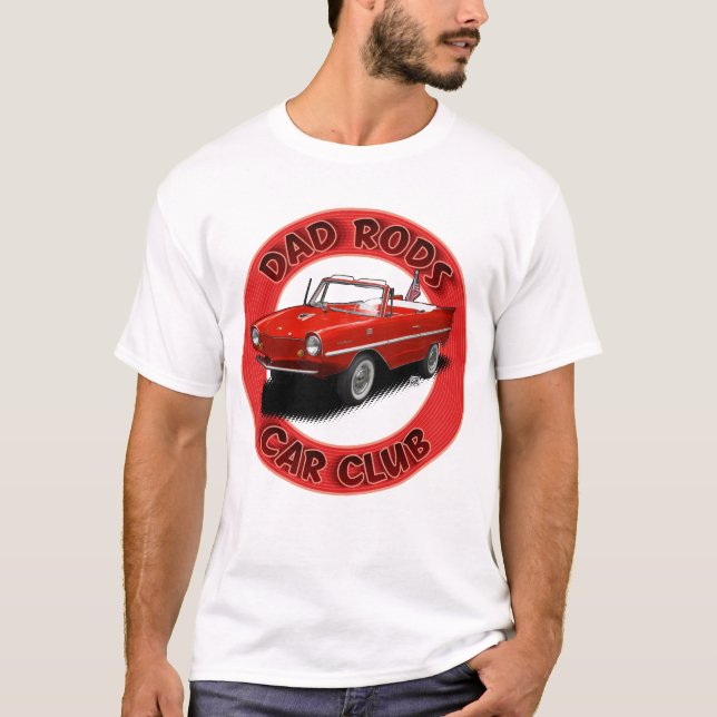 Dad Rods Car Club Red Bel Amphibious Car T-Shirt (Framsida)