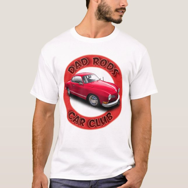 Dad Rods Car Club Red Ghia Car T-Shirt (Framsida)