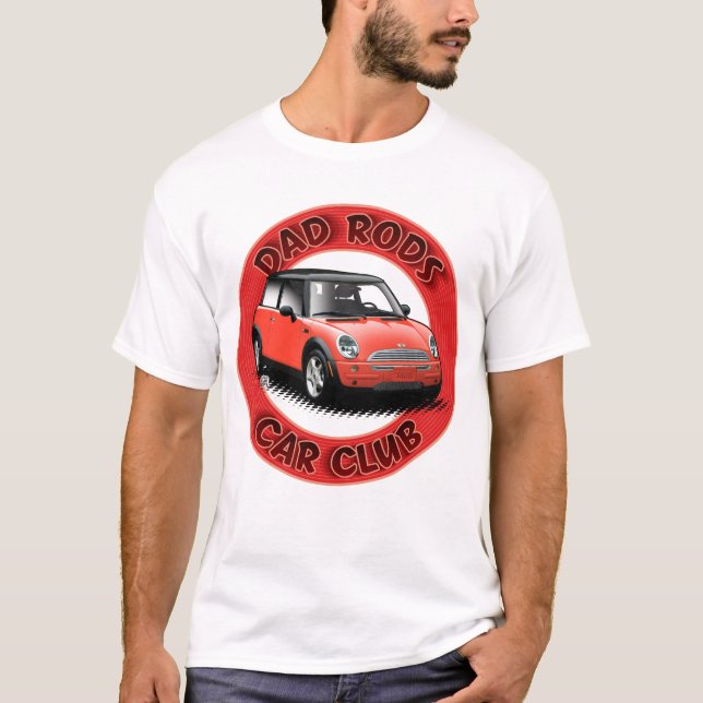 Dad Rods Car Club Red Modern Mini Car T-Shirt (Framsida)