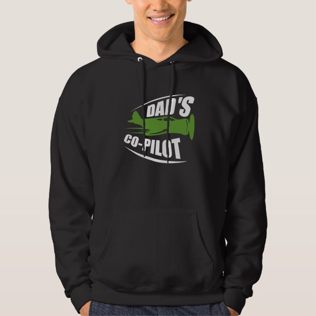 Dad s Co Pilot Dad Pilot Father Son Daughter Hoodie (Framsida)