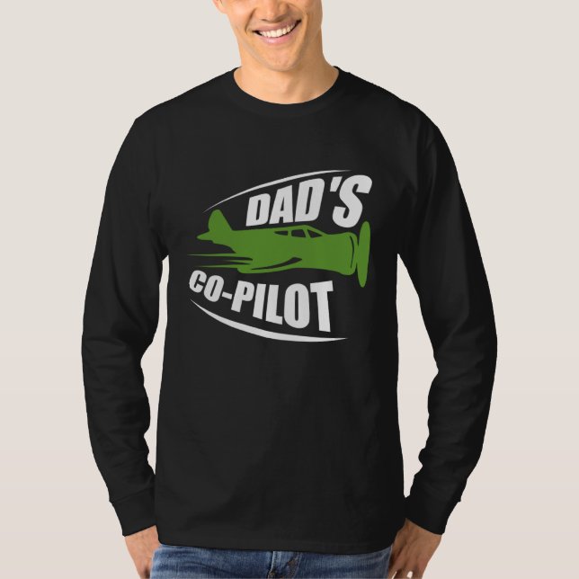 Dad s Co Pilot Dad Pilot Father Son Daughter T Shirt (Framsida)