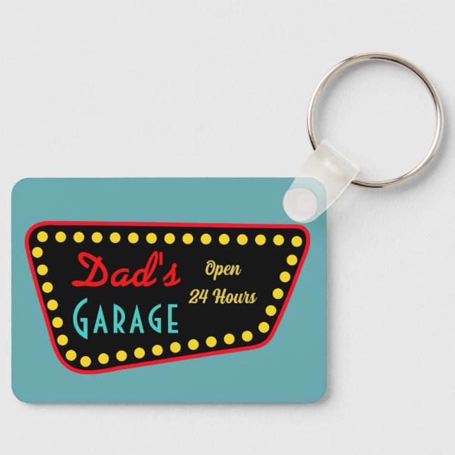 Dad’s Garage Keychain Gift Nyckelring (Framsida)