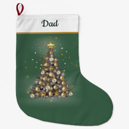 Dad’s Green Christmas Stocking – Classic Design Stor Julstrumpa