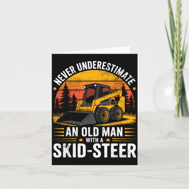 Dad Skid Steer Operator Father Construction Heavy  Kort (Framsida)