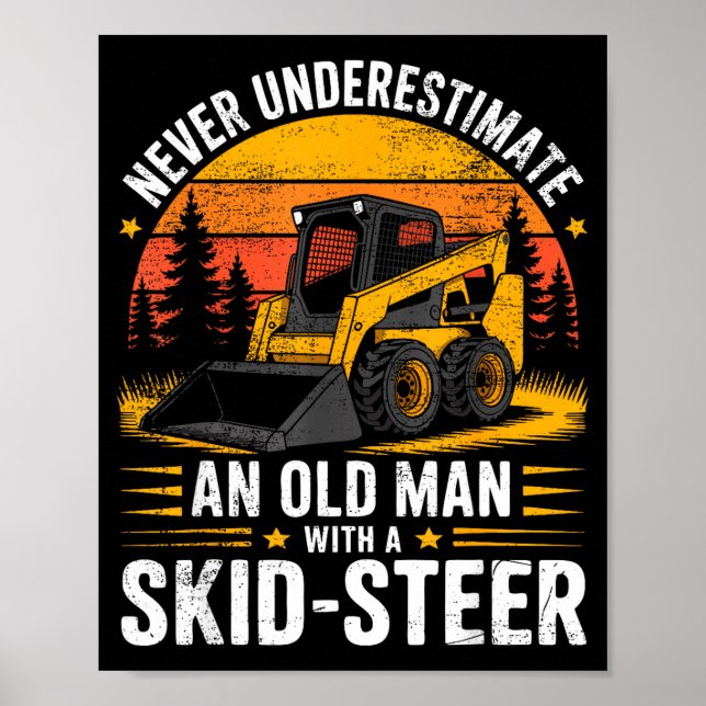 Dad Skid Steer Operator Father Construction Heavy  Poster (Framsidan)