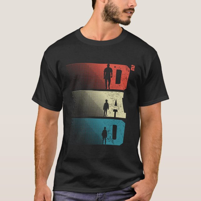 Dad Squared Father s Day Two Boys Two Sons Father  T Shirt (Framsida)