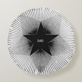 Dad star groovy vintage retro vibes birthday  rund kudde