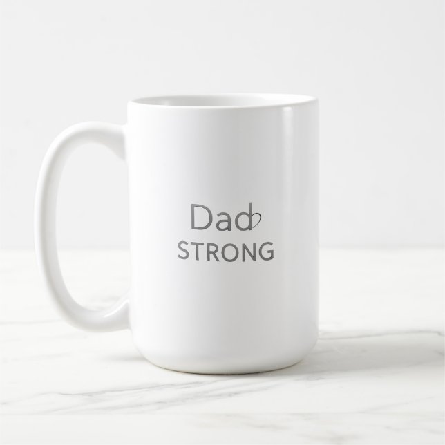 Dad Strong Cancer Awareness Mug – Inspirational Gi Kaffemugg (Vänster)