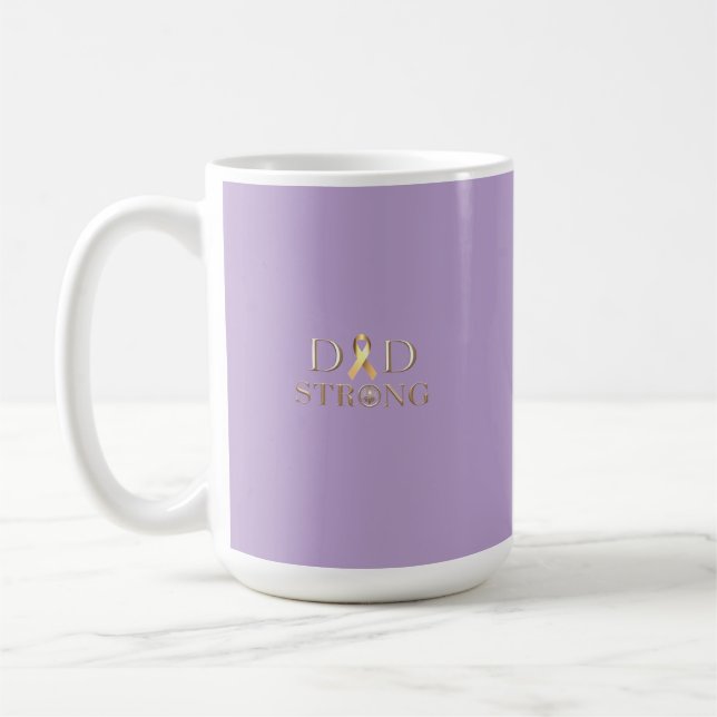 Dad Strong Cancer Awareness Mug – Inspirational Gi Kaffemugg (Vänster)