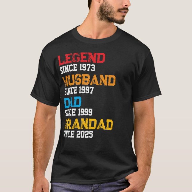 Dad T Shirt Legend Husband Grandad Custom Year (Framsida)