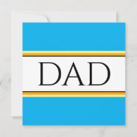 DAD Text Rolig Himmelblå Vit Orange Svart Ränder