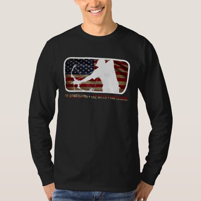 Dad the bowfishing the myth the legend Flag americ T Shirt (Framsida)