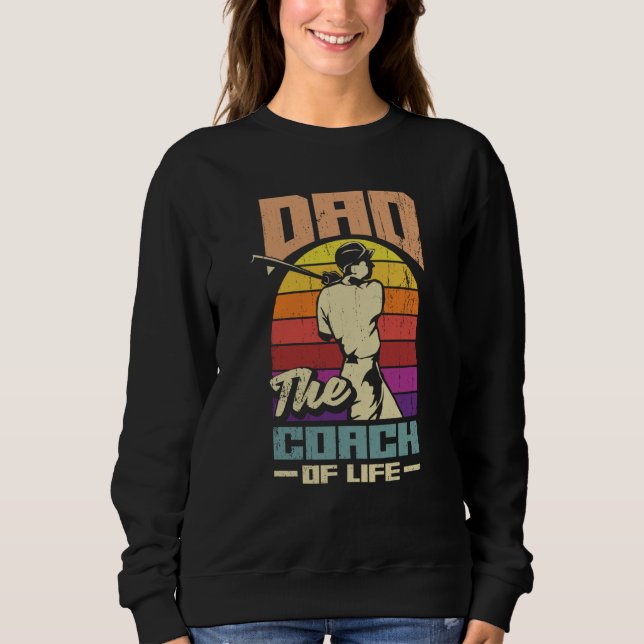 Dad The Coch Of Life Fathers Day Baseball T Shirt (Framsida)