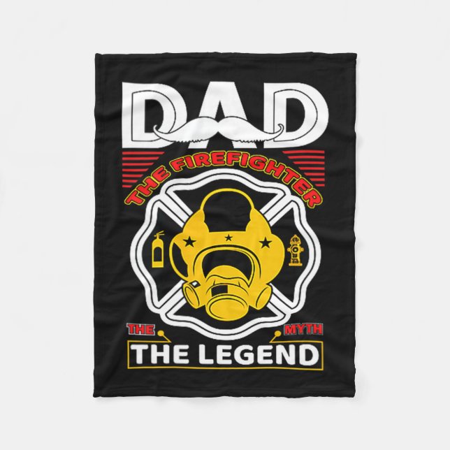 Dad The Myth Legend Fireman Gift Proud Firefighter Fleecefilt (Framsidan)