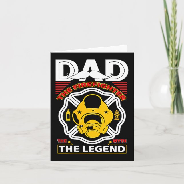 Dad The Myth Legend Fireman Gift Proud Firefighter Kort (Framsida)