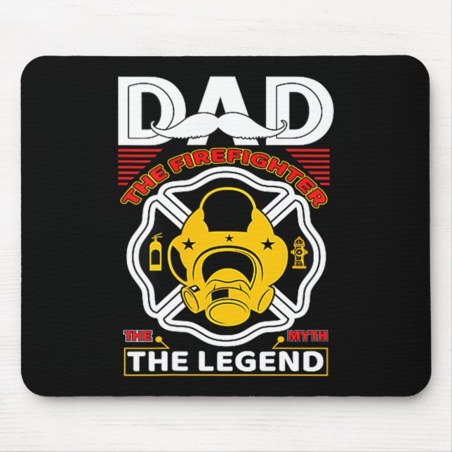 Dad The Myth Legend Fireman Gift Proud Firefighter Musmatta (Framsidan)
