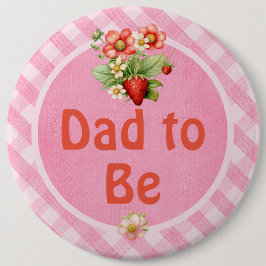 Dad to Be Strawberry Sweet Gingham Baby Shower Knapp