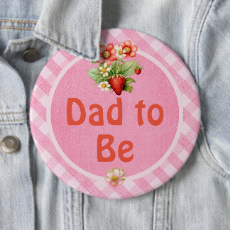 Dad to Be Strawberry Sweet Gingham Baby Shower Knapp