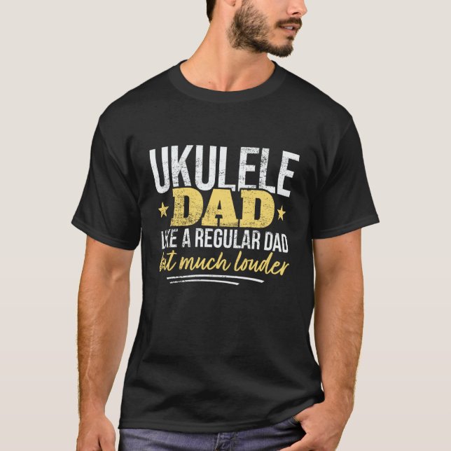 Dad Ukulele Player Father Ukulele T Shirt (Framsida)