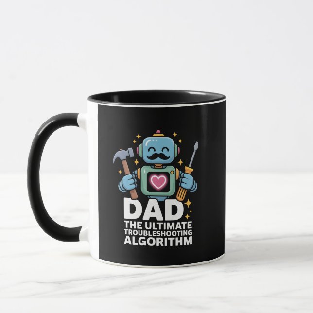 Dad Ultimate Troubleshooting Algorithm Robot Mugg (Vänster)