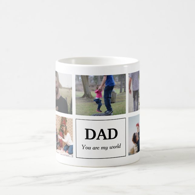 Dad You Are My World Photo Collage Kaffemugg (Center)