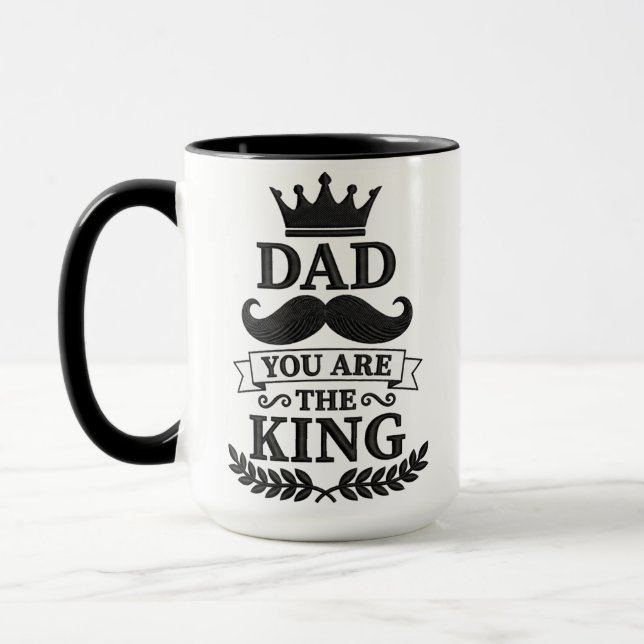 Dad You Are The King Funny Fathers Day Mug Mugg (Vänster)