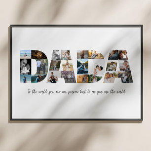 Dada 24 Photo Collage Gift för första Fars dag Poster