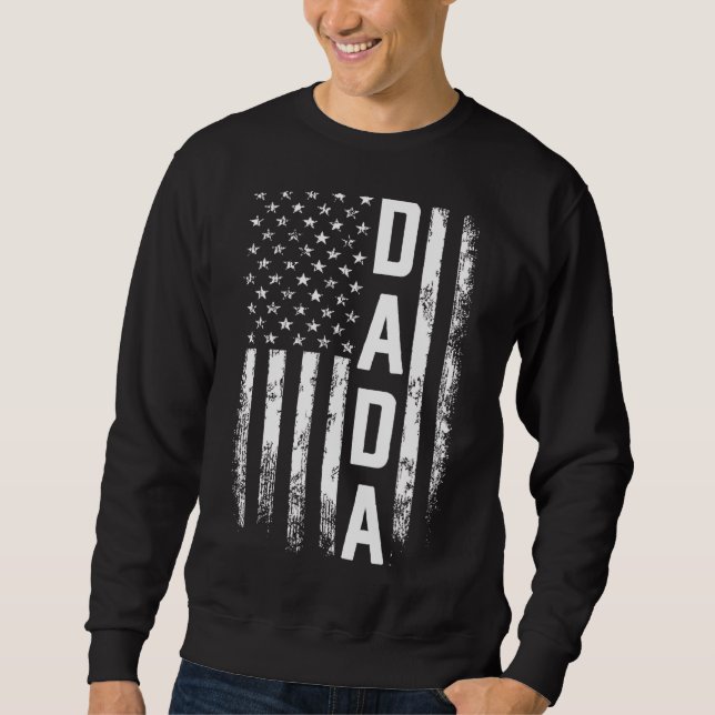 Dada America Flagga För manar Fars dag Lång Ärmad Tröja (Framsida)